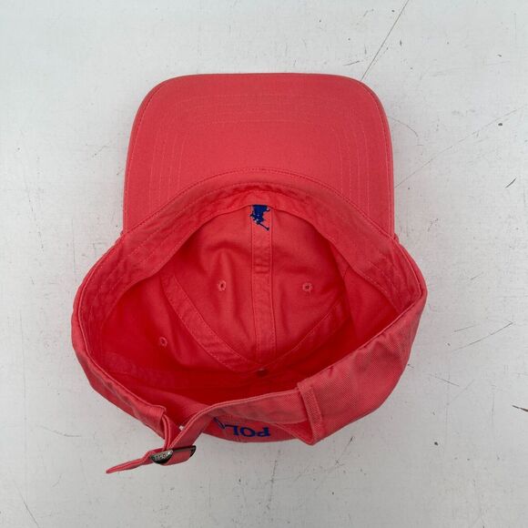 VTG 90s POLO Ralph Lauren Red Dad Hat Strapback Blue Pony Logo Baseball Cap - Picture 7 of 8
